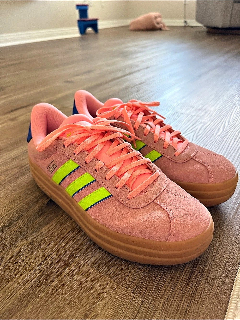 adidas Gazelle Bold Pink Glow Victory Blue Pink & Green Sneakers